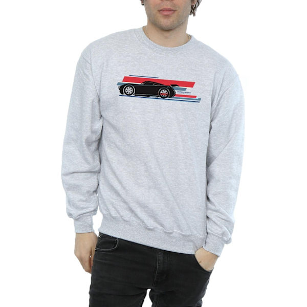 Disney Herr Cars Jackson Storm Stripes Sweatshirt XL Sports Grå Sports Grey XL