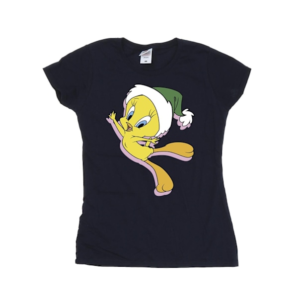 Looney Tunes Dam/Damer Tweety Julhatt Bomull T-shirt Navy Blue S