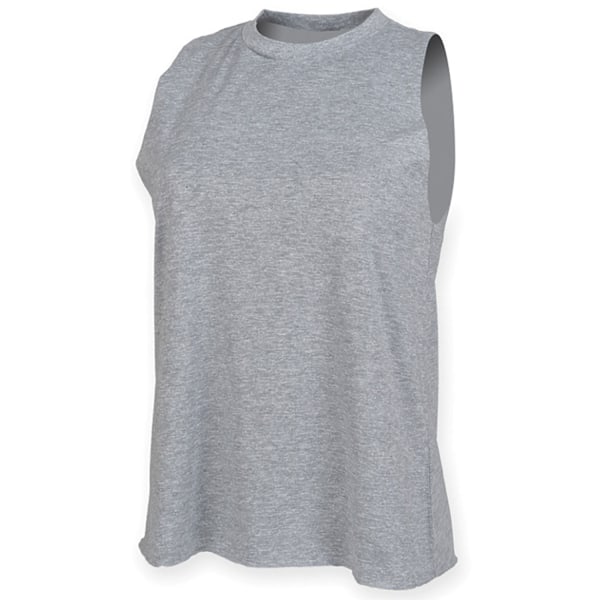 Skinni Fit Dam/Kvinnor Heather Hög Halsad Väst Topp L Heather G Heather Grey L