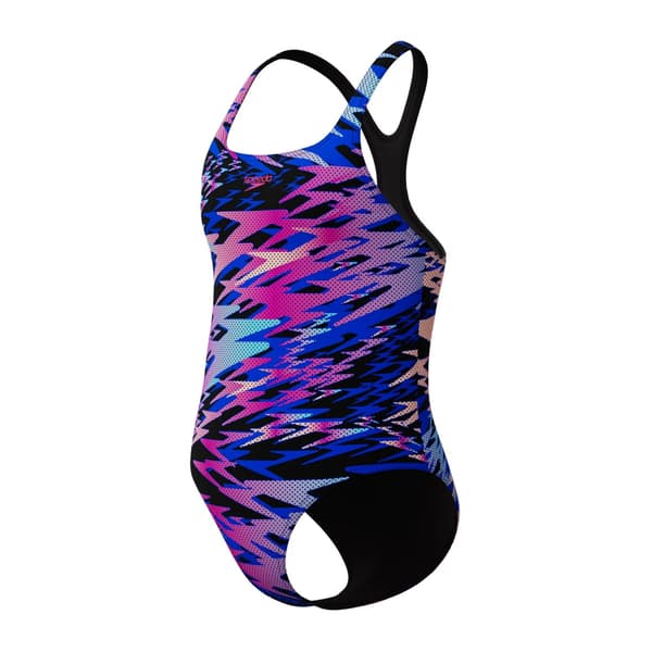 Speedo Flickor Hyper Boom Allover Medalist Kamouflage Baddräkt S Black/Pink 5-6 Years