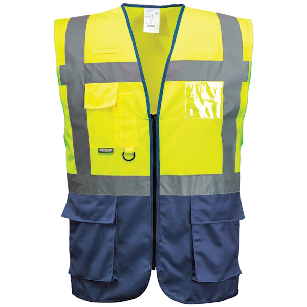 Portwest Hi Vis Executive / Manager Väst / Säkerhetskläder (2-pack) Yellow/ Navy L