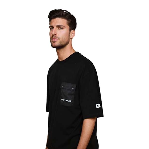 Hype Unisex Adult Continu8 Cargo Pocket Boxy T-Shirt M Svart Black M