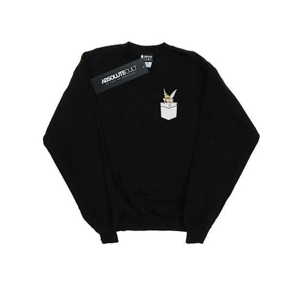 Disney Girls Tinker Bell Faux Pocket Sweatshirt 12-13 år Bla Black 12-13 Years