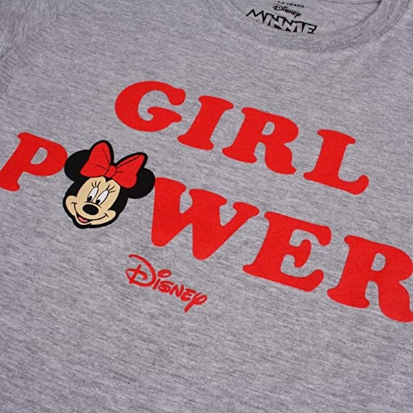 Disney Flickor Girl Power Minnie Mouse T-shirt 7-8 år Grå Melange Grey Heather 7-8 Years