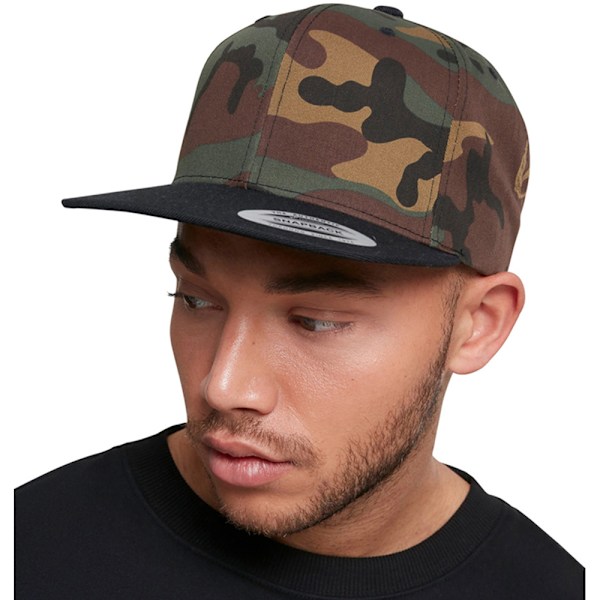 Flexfit Unisex Tvåfärgad Klassisk Camo Snapback Cap En Storlek Grön Green Camo/Black One Size