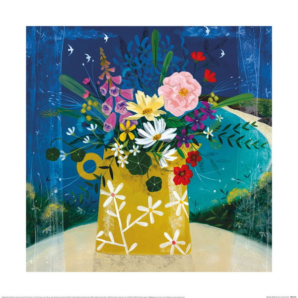Julia Crossland Summer Posy Poster 60cm x 60cm Flerfärgad Multicoloured 60cm x 60cm