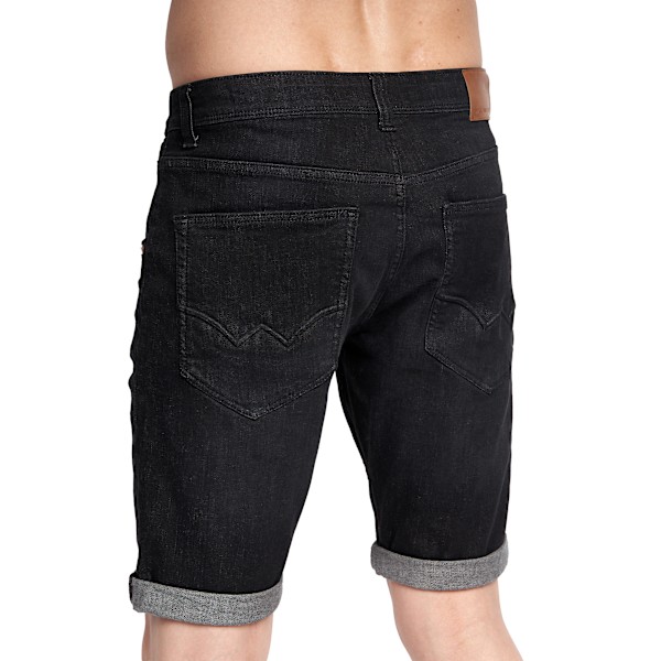 Duck and Cover Mustone Denim Shorts för män, 36R, svart tvätt Black Wash 36R