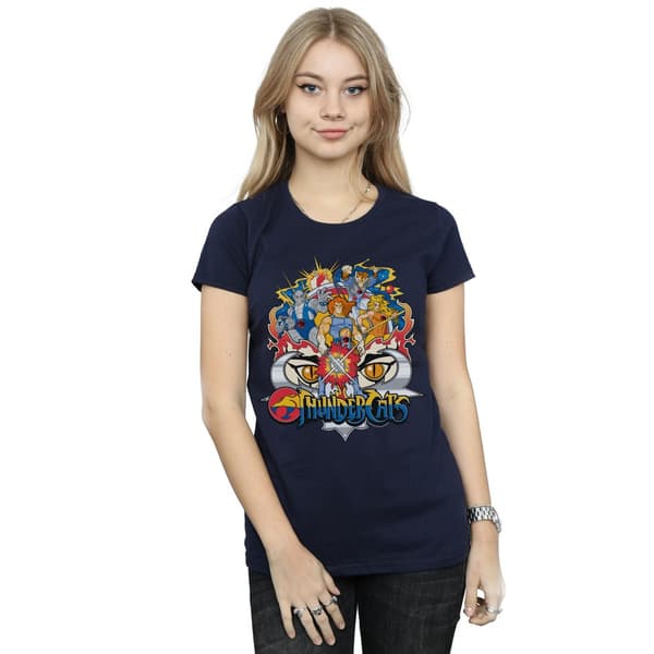 Thundercats Dam/Kvinnor Action Group Shot T-shirt i bomull L Na Navy Blue L