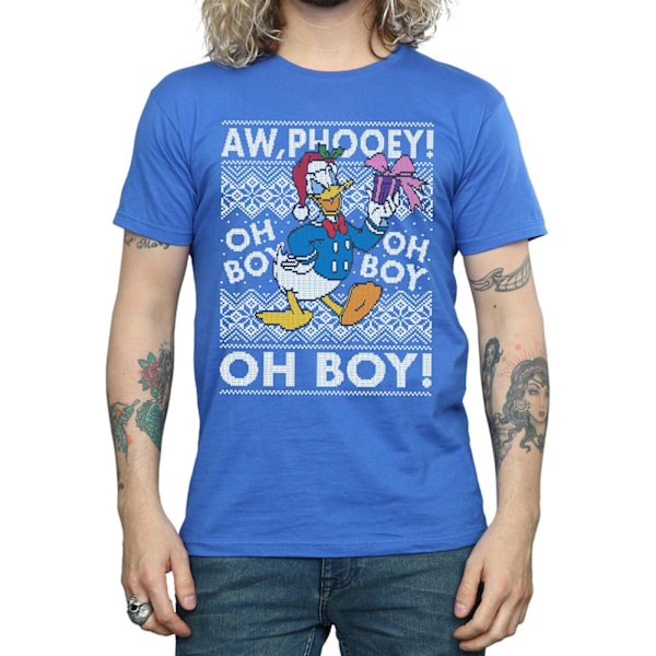 Disney Herr Donald Duck Jul Fair Isle T-shirt L Royal Blu Royal Blue L