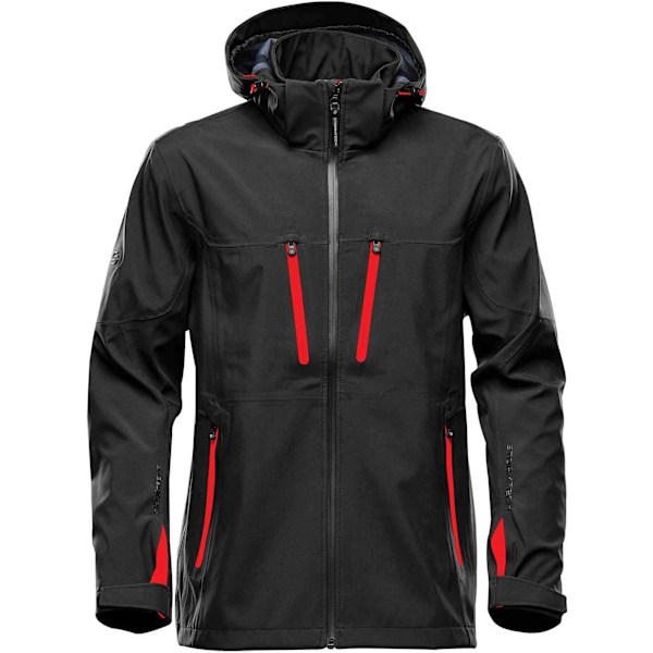 Stormtech Patrol Hooded Soft Shell Jacket M Black/Bright R för män Black/Bright Red M