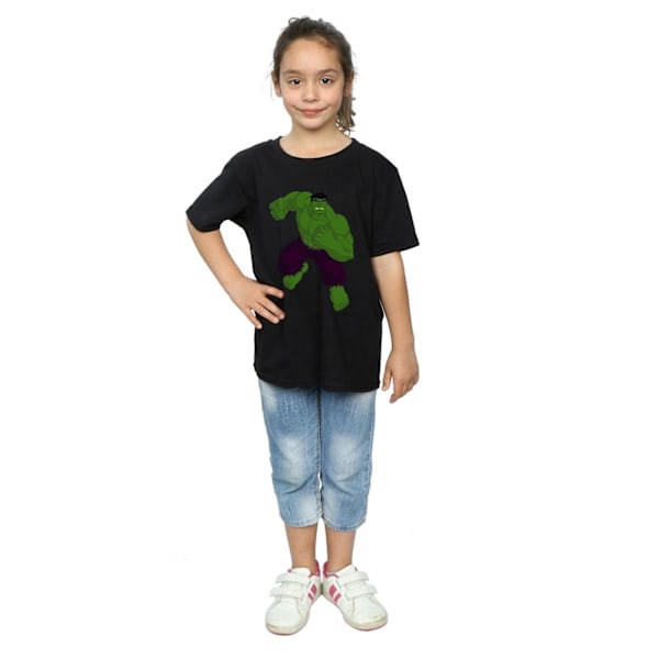 Marvel Girls Hulk Enkel Bomull T-shirt 9-11 År Svart Black 9-11 Years