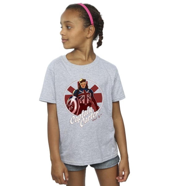 Marvel Girls What If Captain Carter Bomull T-shirt 5-6 år Sports Grey Sports Grey 5-6 Years