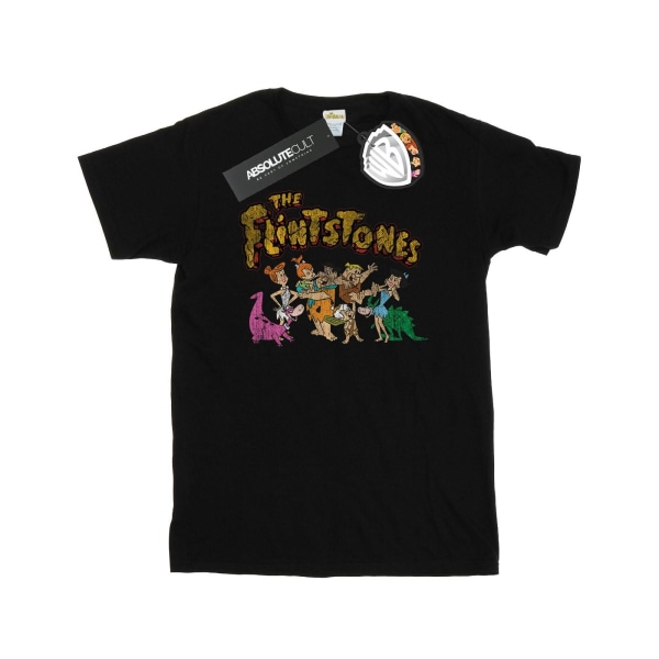 The Flintstones Mens Group Distressed T-Shirt S Svart Black S