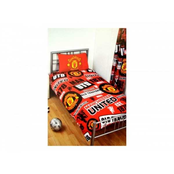 Manchester United FC Official Football Patch Single Duvet And P Red/Black/Yellow One Size