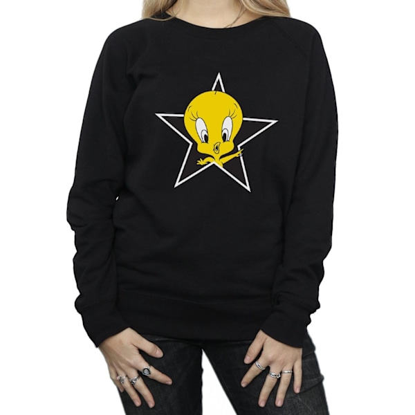 Looney Tunes Dam/Damer Tweety Pie Star Sweatshirt L Svart Black L