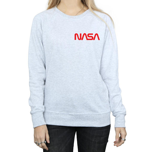 NASA Dam/Kvinnor Modern Logo Bröst Sweatshirt XXL Heather Grå Heather Grey XXL