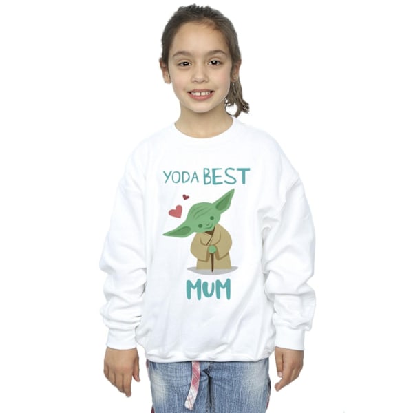 Star Wars Girls Yoda Bästa Mamma Sweatshirt 7-8 År Vit White 7-8 Years