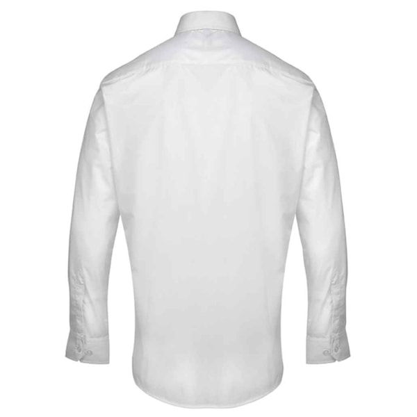 Premier Mens Supreme Poplin Formell Skjorta 15in Vit White 15in