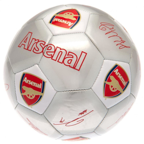 Arsenal FC printed spelarsignaturer Signerad fotboll One Size Silver One Size