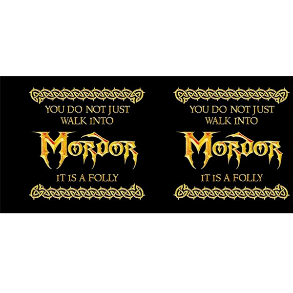The Lord Of The Rings Gå In I Mordor Mugg En Storlek Svart/Gul Black/Yellow One Size