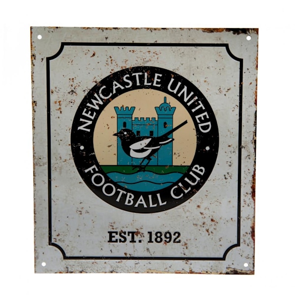 Newcastle United FC Officiell Retro Logotyp Skylt En Storlek Vit White One Size