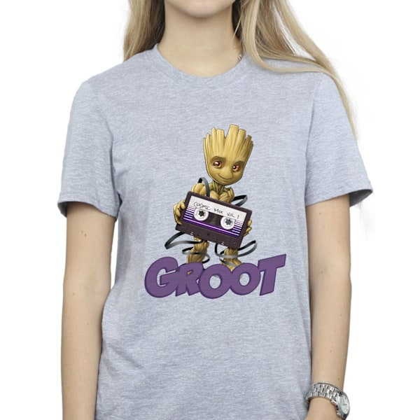 Guardians Of The Galaxy Dam/Damer Groot Kassett Bomull Pojkvän T-shirt Sports Grey XL