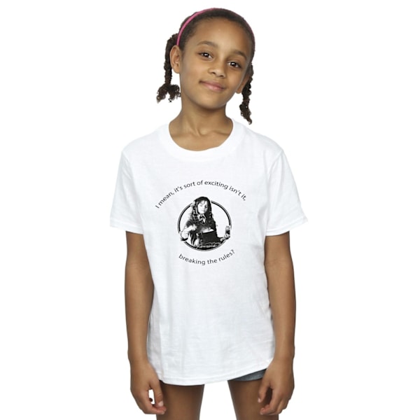 Harry Potter T-shirt i bomull för flickor, Hermione Breaking The Rules, 1 White 12-13 Years