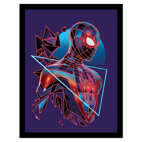 Spider-Man geometrisk inramad affisch 40cm x 30cm lila/blå/röd Purple/Blue/Red 40cm x 30cm