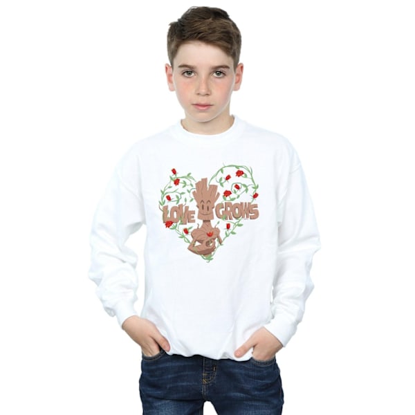 Marvel Boys Groot Love Grows Sweatshirt 7-8 år Vit White 7-8 Years