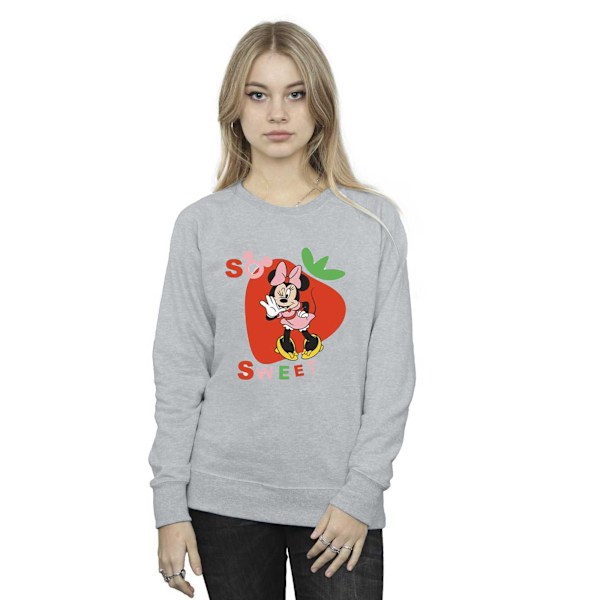 Disney Dam/Kvinnor Minnie Mouse So Sweet Strawberry Sweatshirt Sports Grey XL