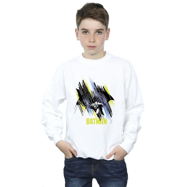 DC Comics Boys Batman Flygande Batman Sweatshirt 7-8 År Vit White 7-8 Years