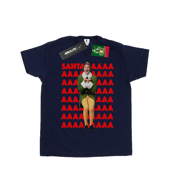 Elf Herr Buddy Santa Scream T-shirt L Marinblå Navy Blue L