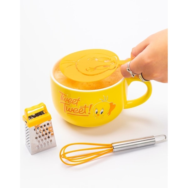 Looney Tunes Tweety Mugg och Schablon Set En Storlek Gul Yellow One Size