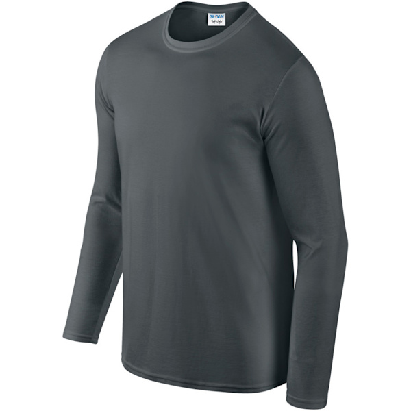Gildan Herr Soft Style Långärmad T-shirt S Charcoal Charcoal S