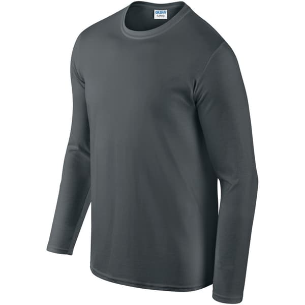 Gildan Herr Soft Style Långärmad T-shirt XXL Kolgrå Charcoal XXL