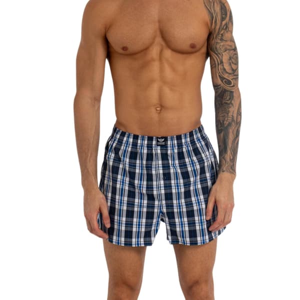 Kandor Daxhe Rutiga Vävd Boxershorts för Herr (6-pack) L Blå Blue L