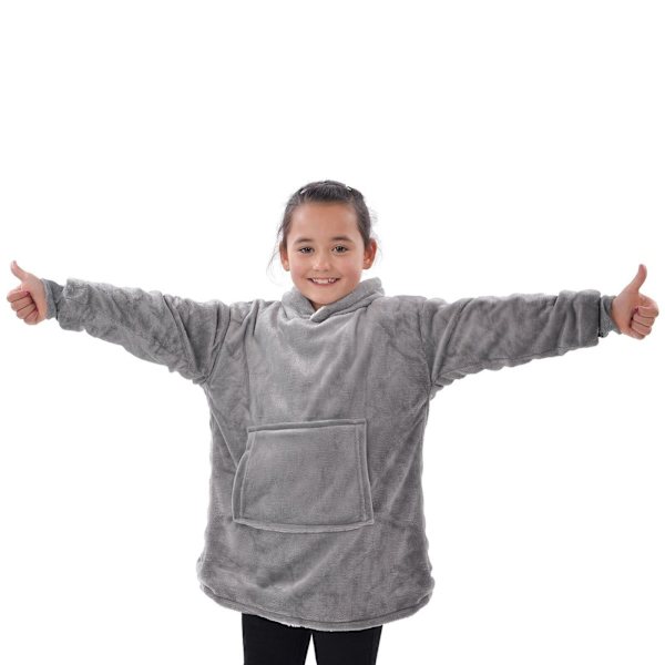 Ribbon Barn/Barn Sherpa Vändbar Oversize Hoodie En Storlek Grå Grey One Size