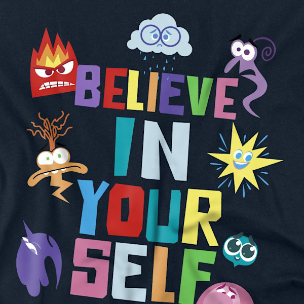 Insidan Ut 2 Unisex Vuxen Believe In Yourself T-Shirt XXL Marinblå Navy XXL