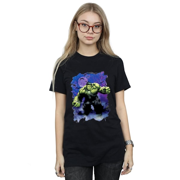 Marvel Dam/Damer Hulk Halloween Spökig Skog Bomull Pojkvän Black M