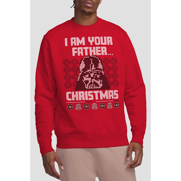 Star Wars Unisex Vuxen Jultomte Darth Vader Fair Isle S Red XXL