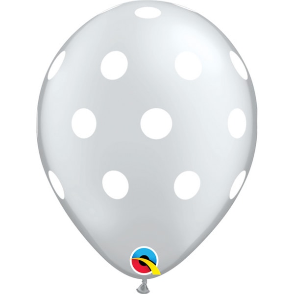 Qualatex 11 tums prickiga designballonger (paket med 25) One Siz Silver One Size