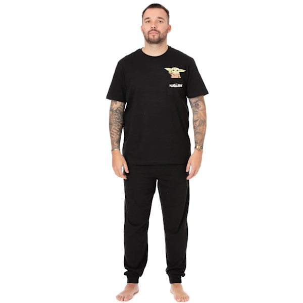 Star Wars: The Mandalorian Herr Grogu Lång Pyjamas Set S Svart Black S