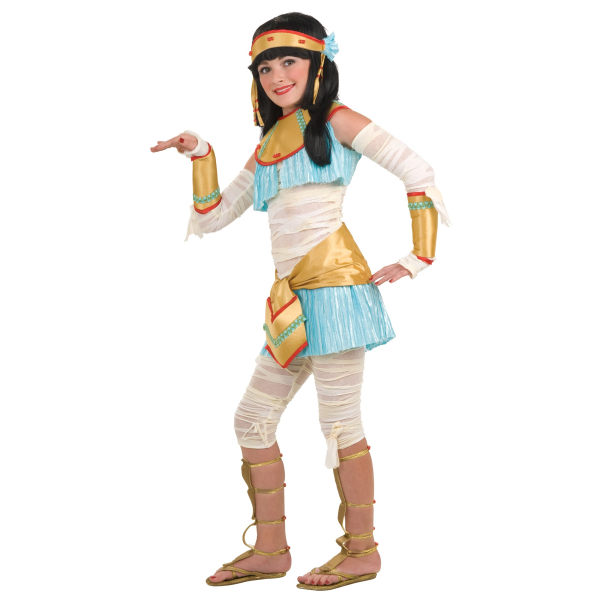 Bristol Novelty Girls Egyptian Ista Mummy Costume S Guld/Blå/W Gold/Blue/White S