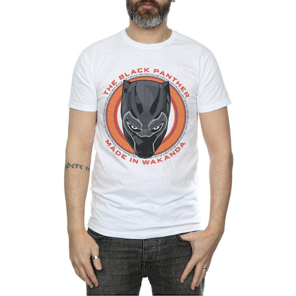 Marvel Herr Svart Panter Tillverkad i Wakanda Röd T-shirt S Vit White S