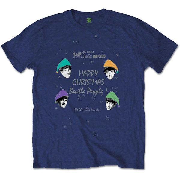 The Beatles Unisex Vuxen Happy Christmas Bomull T-shirt M Marinblå Navy Blue M