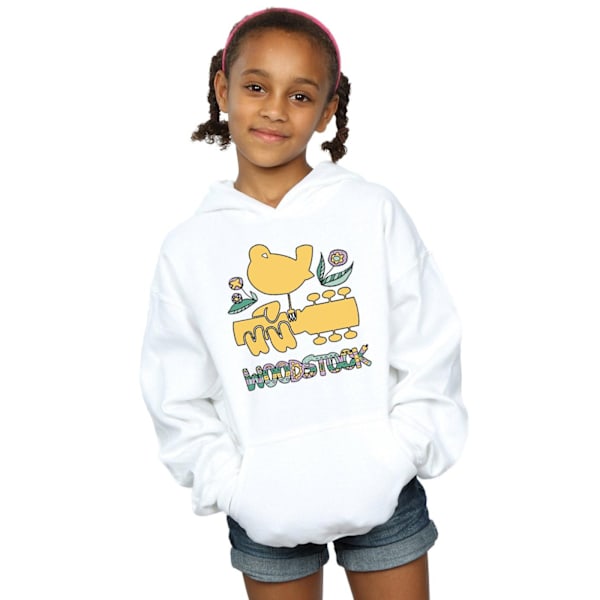 Woodstock Girls Bird Aztec Pattern Hoodie 5-6 år Vit White 5-6 Years