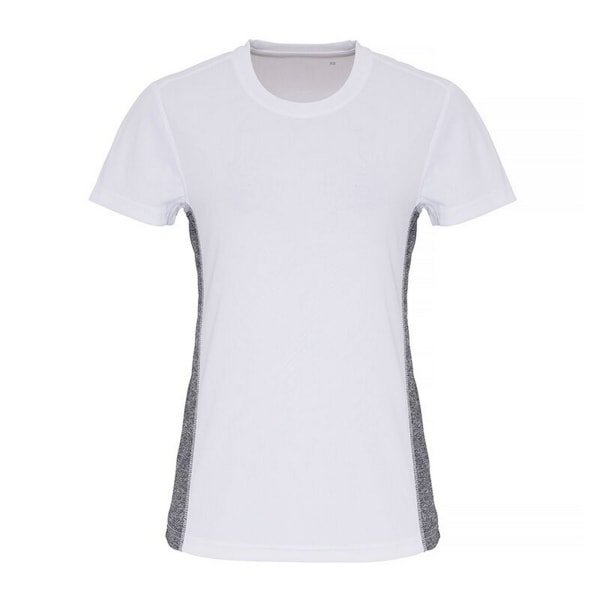 TriDri Dam/Dam Kontrastpanel Performance T-shirt M Vit White/Black Melange M