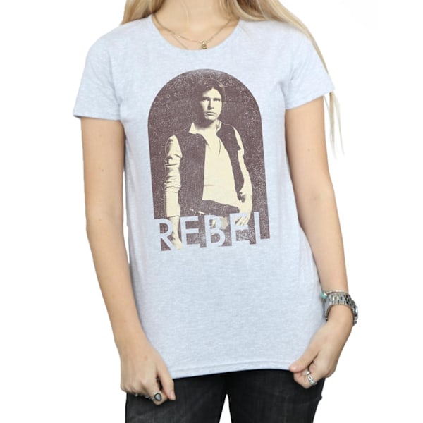 Star Wars Dam/Kvinnor Han Solo Rebel Bomull T-shirt S Sport Sports Grey S
