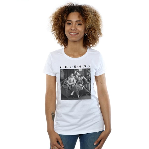 Friends Dam/Damer Svart Och Vitt Foto Bomull T-Shirt L Vit White L