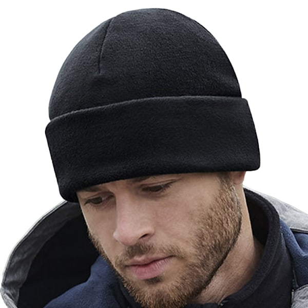 Beechfield Unisex Vuxen Cuffad Fleece Mössa En Storlek Svart Black One Size